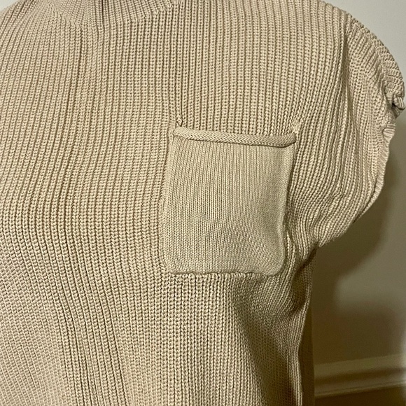 LILLUSORY Beige Knit Sleeveless Top, With Pocket, 100 % Cotton, Sz L - Picture 5 of 11